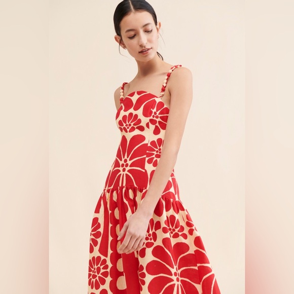 Farm Rio Palermo Linen Midi Dress - Picture 4 of 6